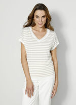 Shirt met decoratieve glanzende garenelementen 