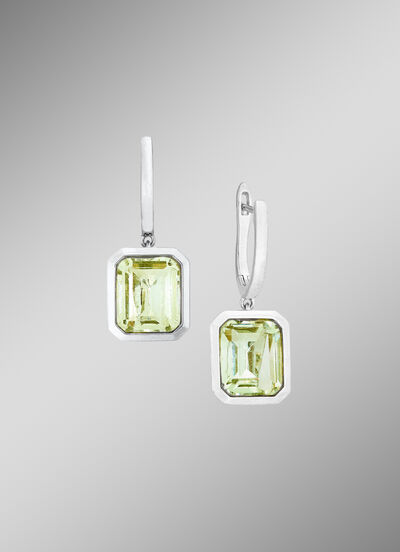 Effectieve oorbellen met echte groene amethist 