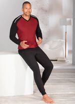 Set van twee pyjama's met V-hals en manchetten 