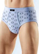 Set van zes slips van fijne ribstof met gulp, met bont dessin 