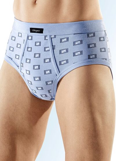 Set van zes slips van fijne ribstof met gulp, met bont dessin 