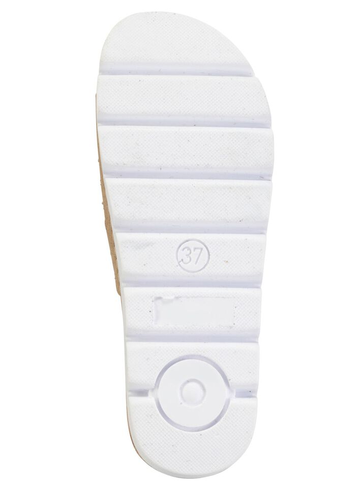 ELENA EDEN, zomerse damesmuiltjes van leer BEIGE