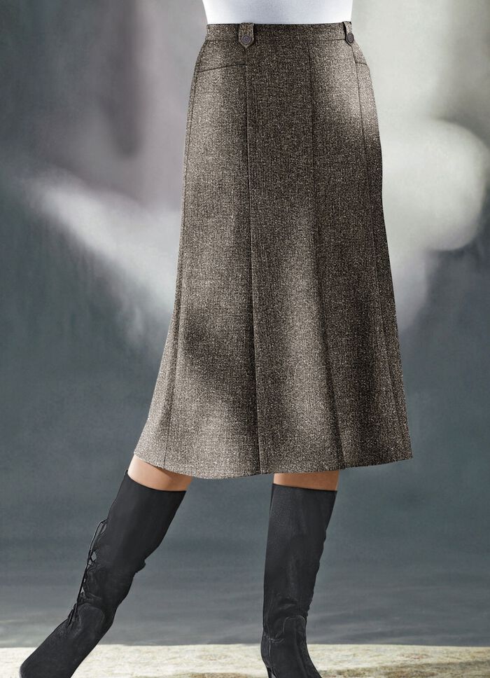 Tweed rok met boucl&eacute;-effectgaren 