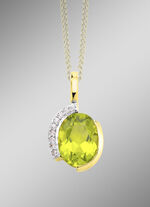 Hanger met echte peridoot en synthetische zirkonia 