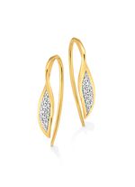 Tweekleurige oorhaken met 20 diamanten 