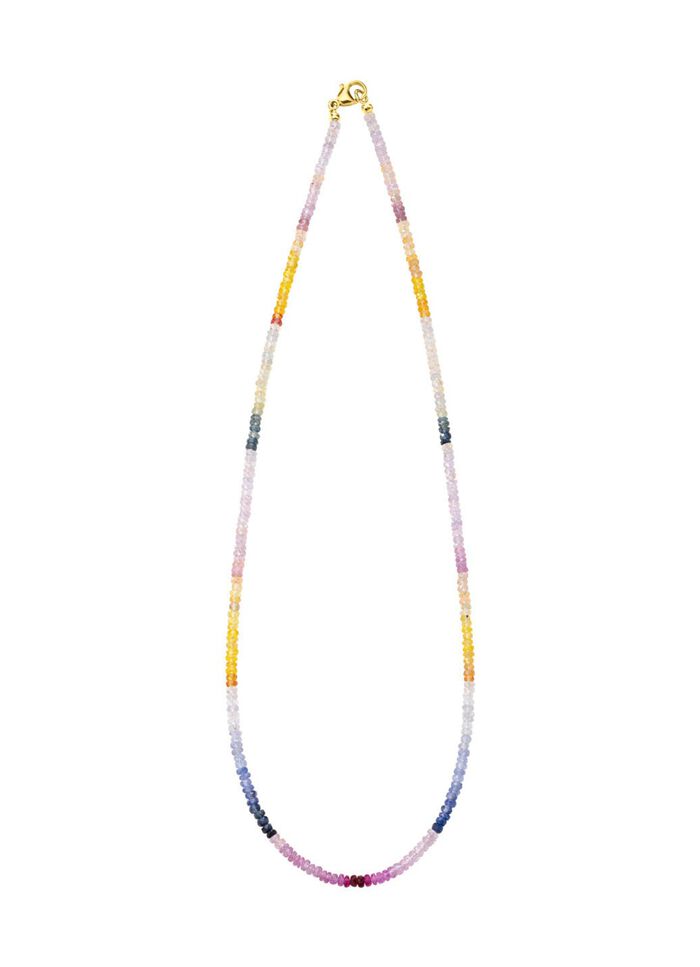 Elegante ketting met echte saffier in veelkleurig 