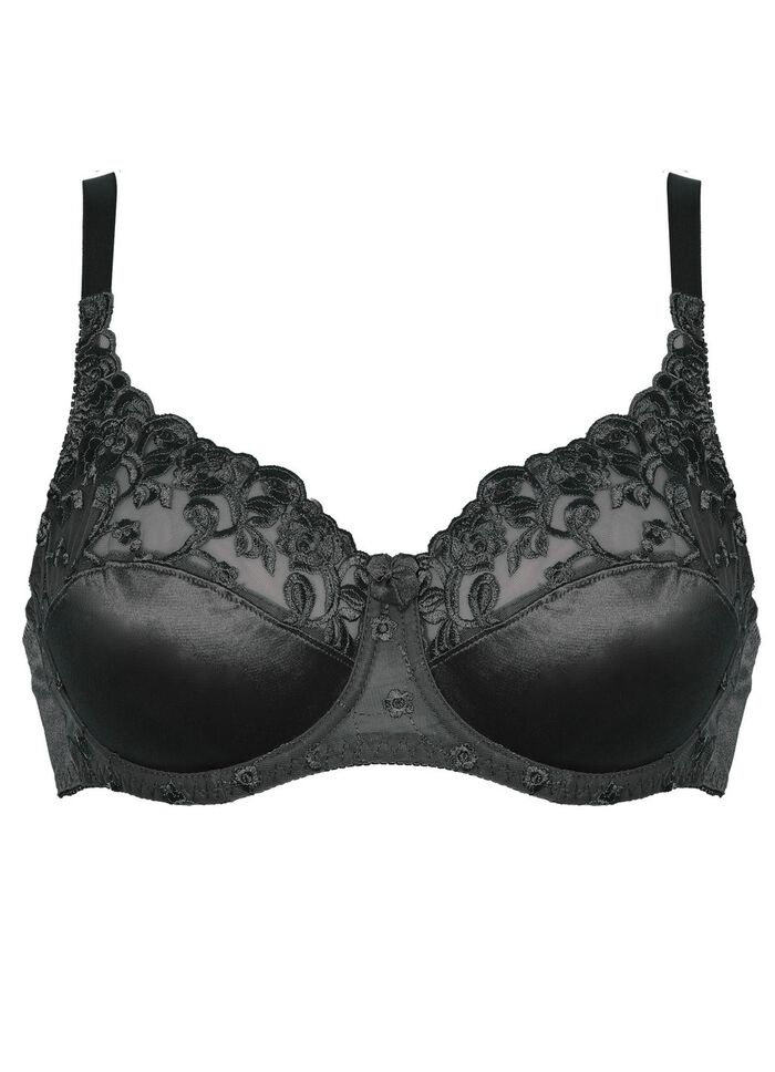 Naturana two-pack beugelbeha met tule borduursel op de voorkant 1X WEISS, 1X SCHWARZ