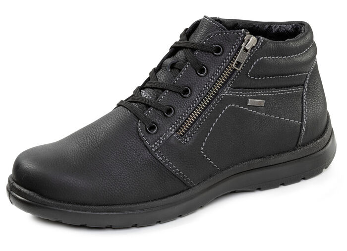 GINO GALANTE, gevoerde herenlaarzen, winterschoenen, breedte H, met rits SCHWARZ
