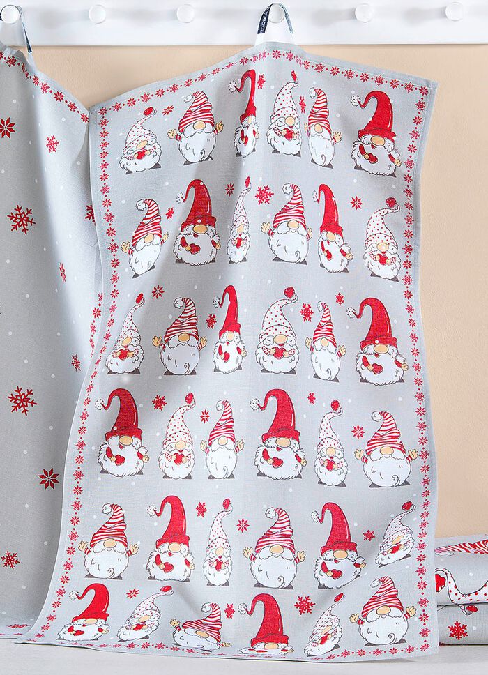 Theedoeken met kaboutermotieven, set van 3 KLEURRIJK