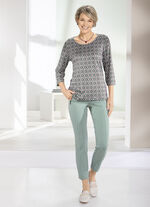 Shirt met all-over print in 2 kleuren SALIE-BRUIN-BEIGE