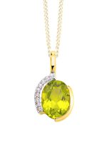 Hanger met echte peridoot en synthetische zirkonia 