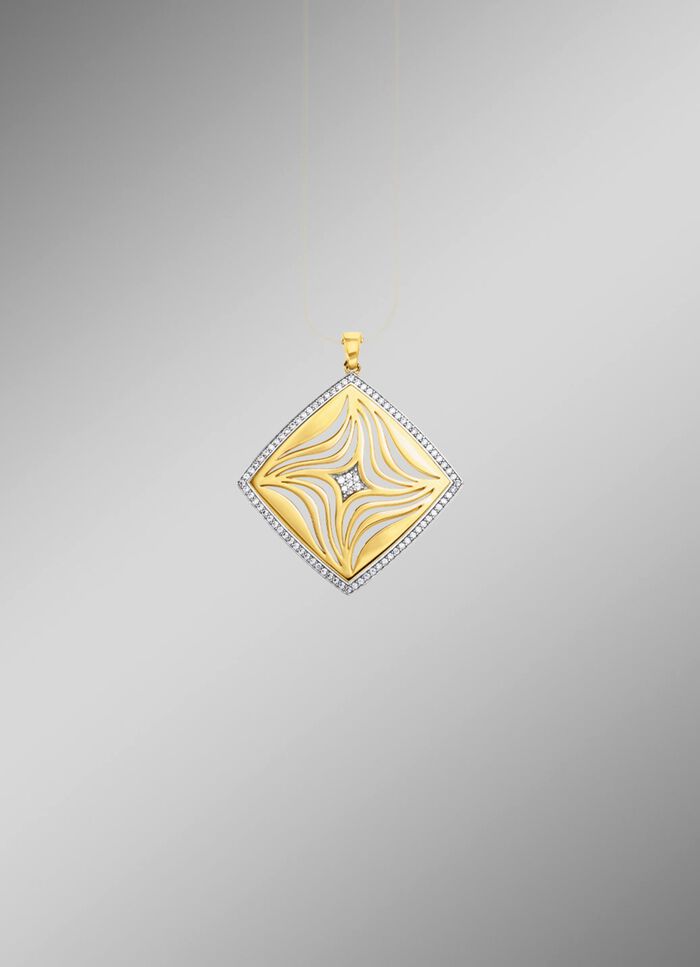 Vergulde hanger met zirkonia 