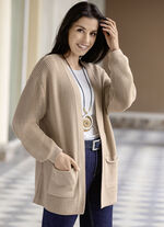 Cardigan met parelkwastje BEIGE