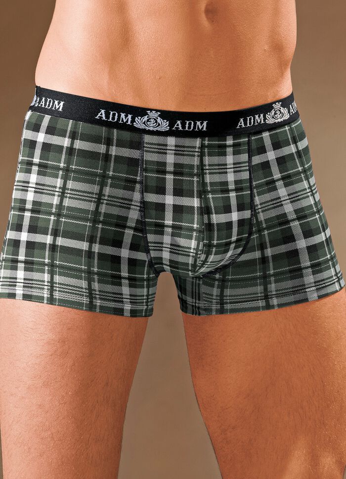 Set van vier broeken van fijne jersey, geruit 