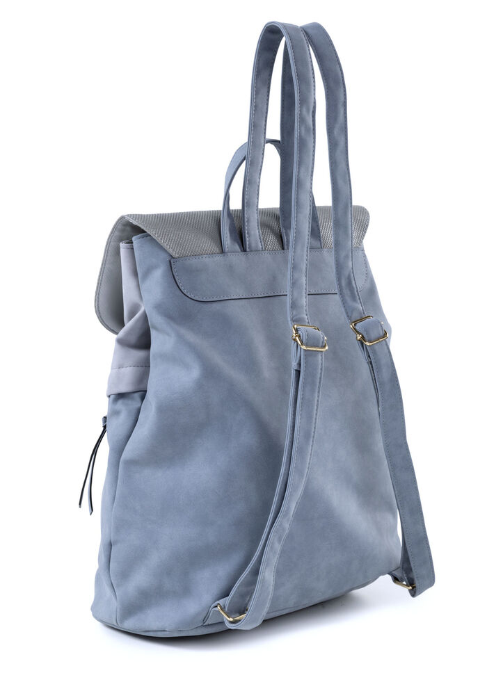 Rugzak met klep en draaisluiting JEANS-GRAU