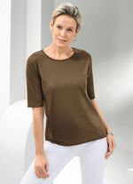 Shirt met ronde hals in 10 kleuren KHAKI