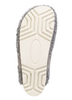 Laurina pantoffels van zacht pluche met velours bies GRAU