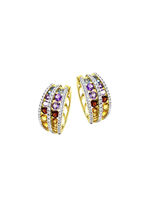 Multicolor creolen met edelstenen en diamanten 