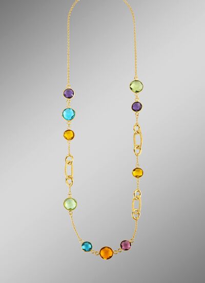 Kleurrijke elegantie: ketting met kwarts 