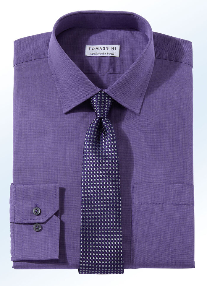 Gemakkelijk strijkbaar overhemd in 6 kleuren AUBERGINE