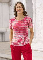 Shirt met gestreepte look in 2 kleuren 