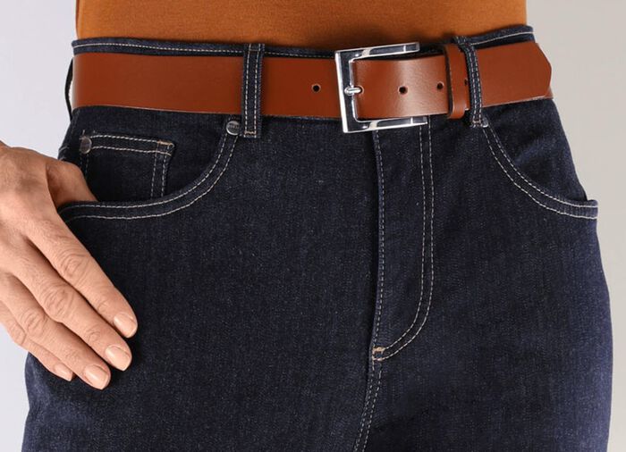 Trendy leren damesriem, 3,5 cm breed 