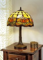 Tiffany lamp, 1-lamps met effen gekleurde Tiffany glasstukken 