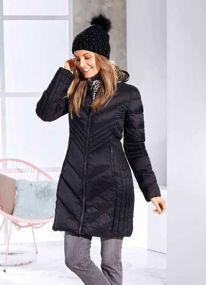 Korte jas met vaste capuchon 