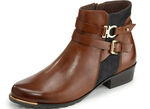Caprice, chique dames enkellaarsjes, breedte G, met uitneembare binnenzool BRUIN-DONKERBRUIN