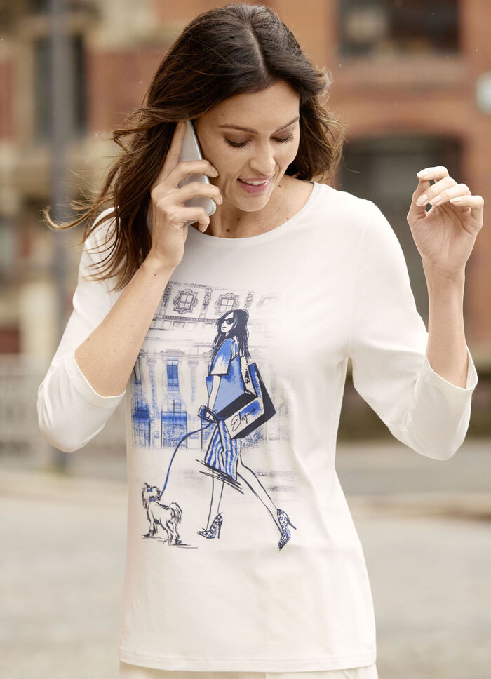 Shirt met strass-versiering 