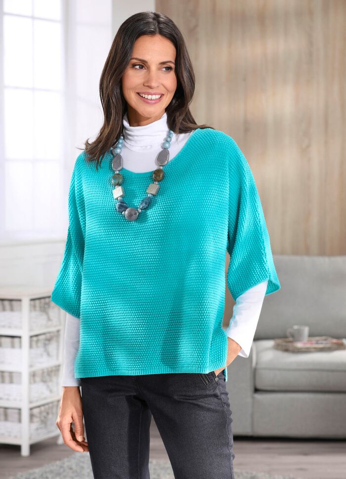 Losvallende trui TURQUOISE
