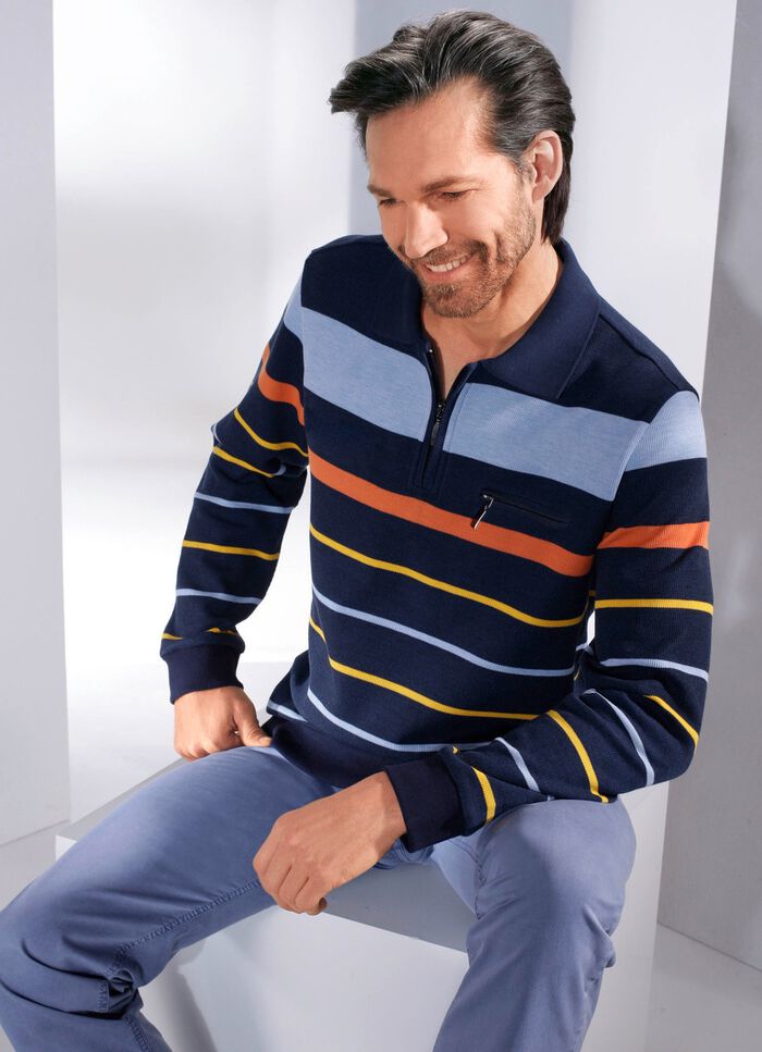 Poloshirt met korte ritssluiting 