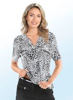 V-hals shirt met decoratief paneel 