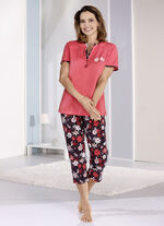 Twee-pack pyjama's, korte en lange mouwen met knoopsluiting 