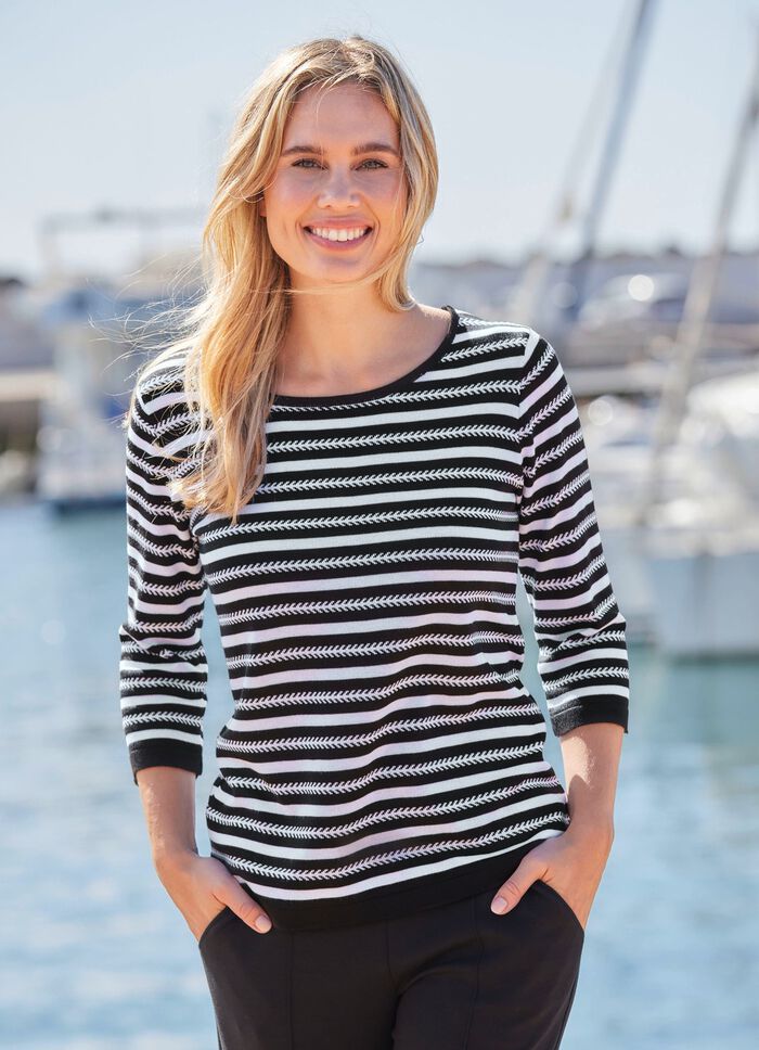 Trui met strepenpatroon 