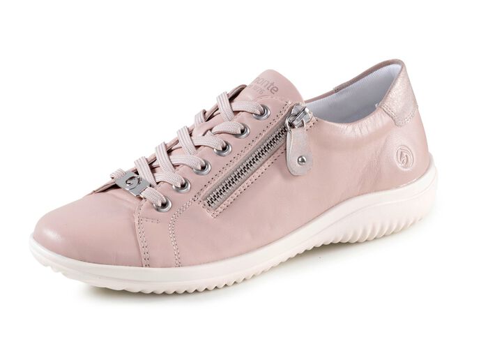 Remonte veterschoen met metalen inzetstuk in reli&euml;f 