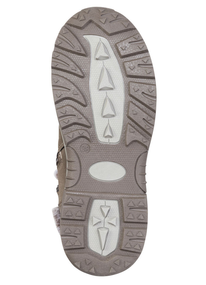 Gevoerde dameslaarzen, winterschoenen, met rits TAUPE