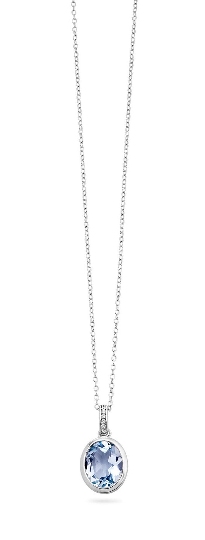 Chique aanhanger met container. Blauwe topaas en synthetisch. zirkonia 