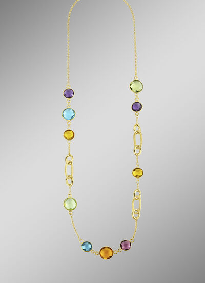 Kleurrijke elegantie: ketting met kwarts 