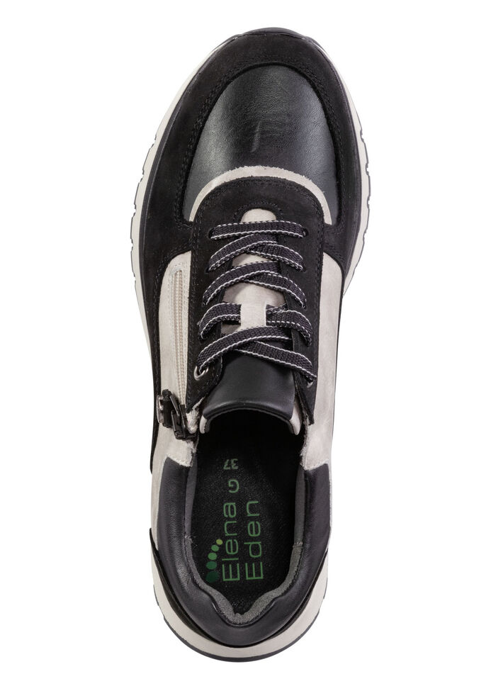 ELENA EDEN, trendy damessneakers, breedte G, met uitneembaar voetbed SCHWARZ-KIESEL