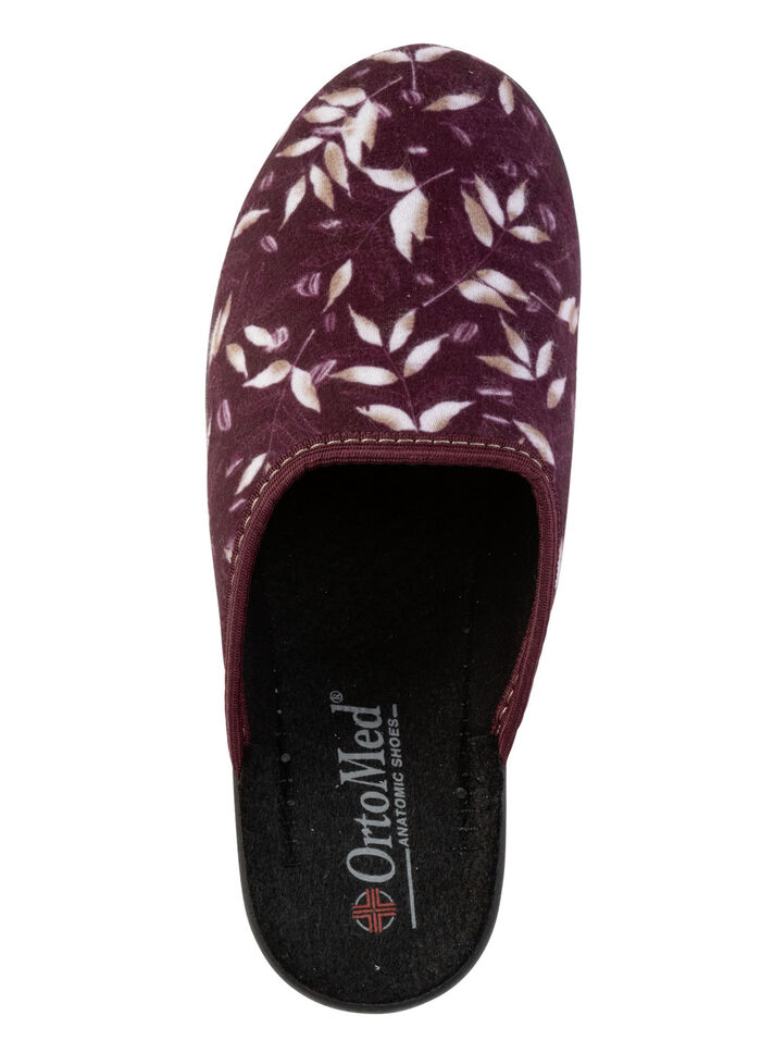 Set van 2 pantoffels van fluweelzacht, bedrukt textielmateriaal 1X BLAU, 1X BORDEAUX