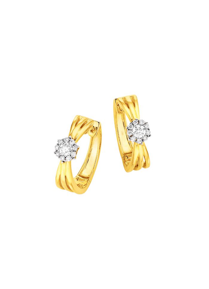 Opengewerkte opvouwbare oorringen met 20 diamanten 