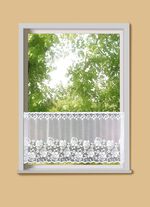 Leuk kort glasgordijn met stangdoorvoer 