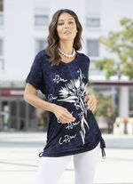 Lang shirt in batiklook in 2 kleuren MARINEBATIK