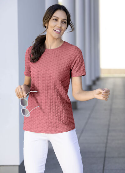 Shirt met een interessante structuur in 3 kleuren 