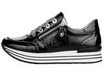 Remonte sneakers met effectieve vetersluiting ZWART
