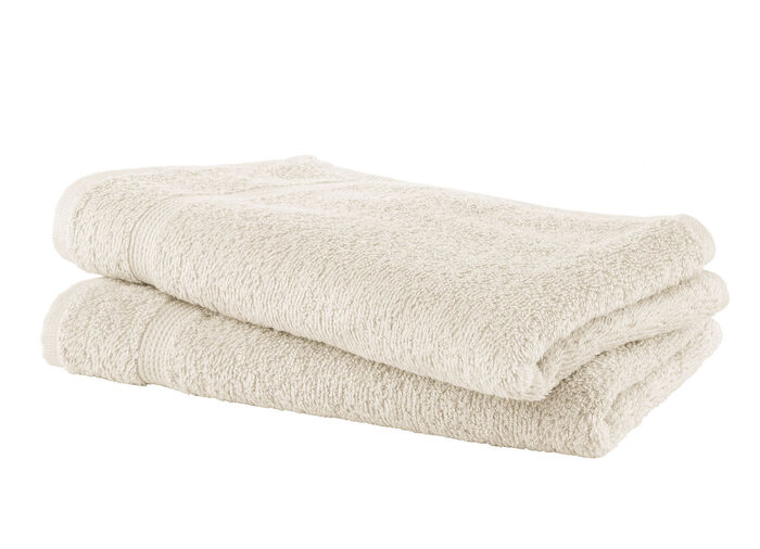 Gezellige badstofserie met rand BEIGE