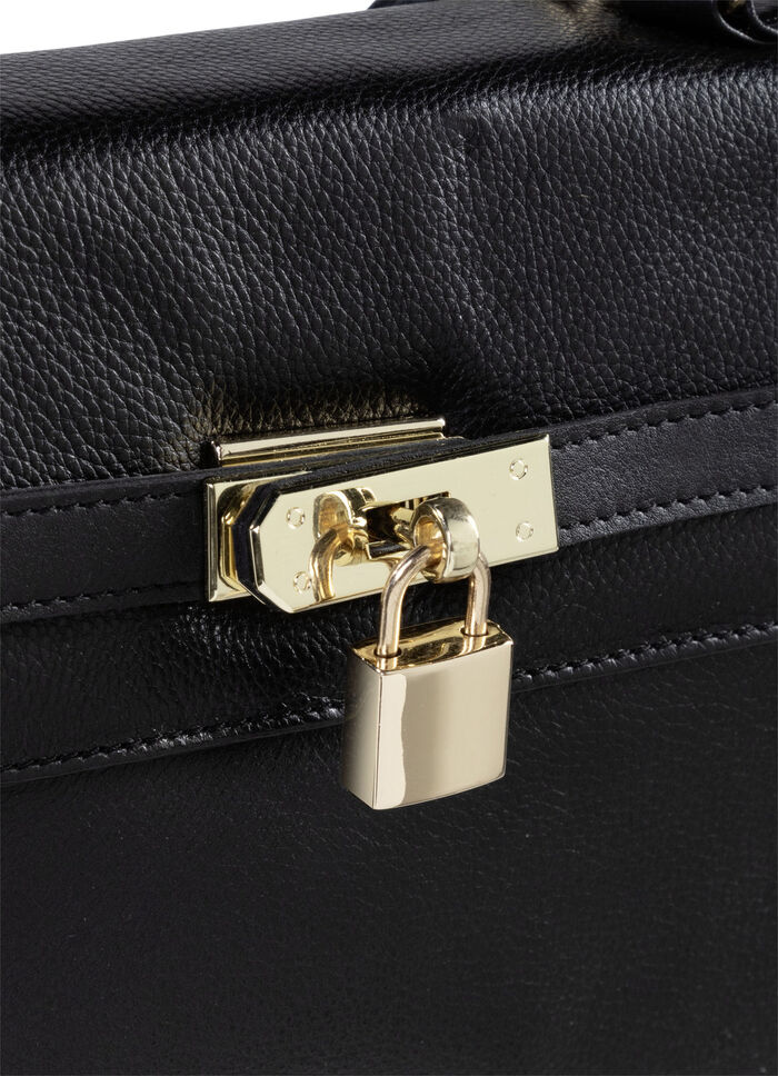 Laurina tas van volledig rundnappaleer ZWART