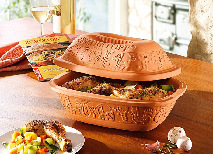 Romeinse pot met kookboek 