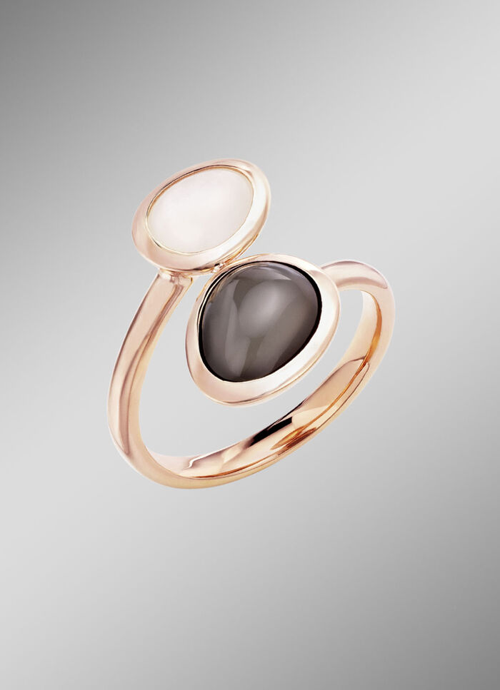 Elegantie in roségoud – damesring met echte maansteen 